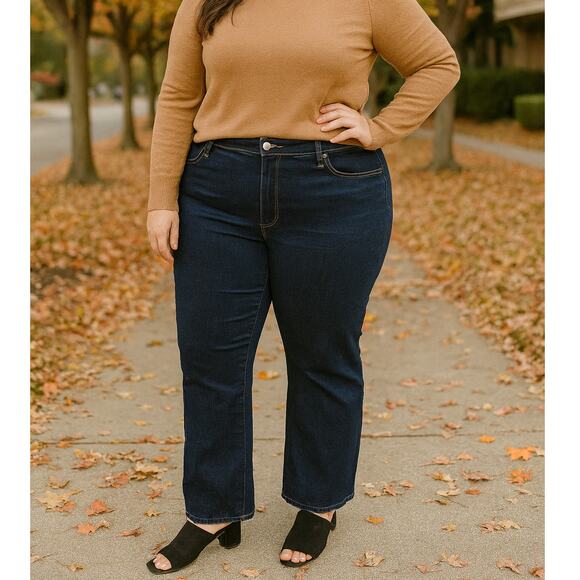 Old Navy High-Rise Wow Straight Jeans Dark Wash Plus Size 20 Plus Stretch Denim - Picture 1 of 8